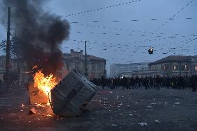 Clashes During The Protest Against The Askatasuna Eviction - Turin