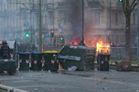 Clashes During The Protest Against The Askatasuna Eviction - Turin