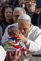 Pope Leo XIV during the last Jubilee audience in St. Peter's Square - Vatican