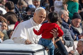Pope Leo XIV during the last Jubilee audience in St. Peter's Square - Vatican