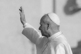 Pope Leo XIV during the last Jubilee audience in St. Peter's Square - Vatican