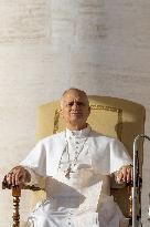 Pope Leo XIV during the last Jubilee audience in St. Peter's Square - Vatican