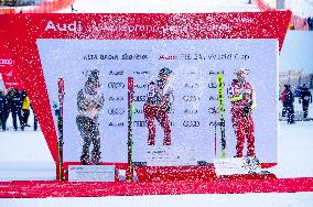 2026 Audi FIS Ski World Cup - Men's Giant Slalom - Podium