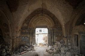Gaza Omari Mosque and Pasha Palace After Israeli Airstrikes - Gaza