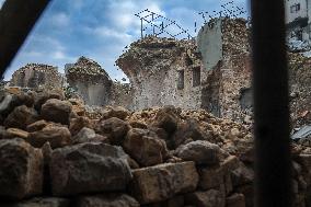 Gaza Omari Mosque and Pasha Palace After Israeli Airstrikes - Gaza