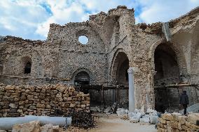 Gaza Omari Mosque and Pasha Palace After Israeli Airstrikes - Gaza