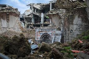 Gaza Omari Mosque and Pasha Palace After Israeli Airstrikes - Gaza