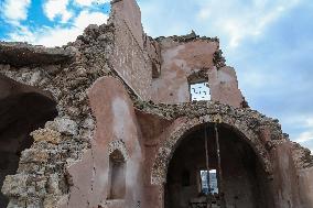 Gaza Omari Mosque and Pasha Palace After Israeli Airstrikes - Gaza