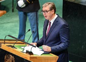 President Aleksandar Vučić of Serbia Addresses the United Nations General Assembly