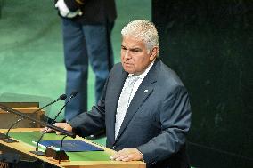 President José Raúl Mulino Quintero of Panama Addresses the United Nations General Assembly