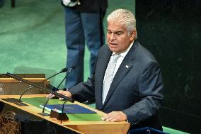 President José Raúl Mulino Quintero of Panama Addresses the United Nations General Assembly