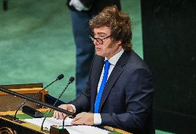 President Javier Gerardo Milei of Argentina Addresses the United Nations General Assembly
