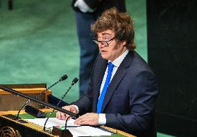 President Javier Gerardo Milei of Argentina Addresses the United Nations General Assembly