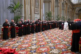 Pope Leo XIV Meets Roman Curia For The Christmas Greetings - Vatican