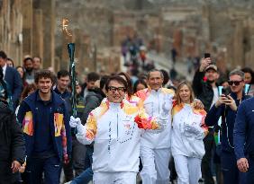 Jackie Chan Holds the Milan Cortina 2026 Olympic Flame - Pompeii