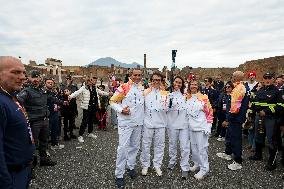 Jackie Chan Holds the Milan Cortina 2026 Olympic Flame - Pompeii