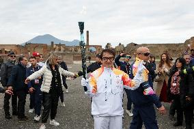 Jackie Chan Holds the Milan Cortina 2026 Olympic Flame - Pompeii