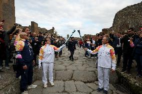 Jackie Chan Holds the Milan Cortina 2026 Olympic Flame - Pompeii