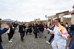 Jackie Chan Holds the Milan Cortina 2026 Olympic Flame - Pompeii