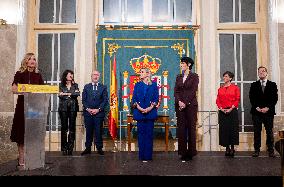 Pilar Alegria Hands Over Portfolio In Madrid - Spain