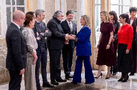 Pilar Alegria Hands Over Portfolio In Madrid - Spain