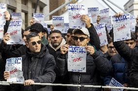 Ultras Groups Protest Travel Bans In Naples - Italy