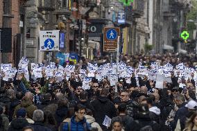 Ultras Groups Protest Travel Bans In Naples - Italy
