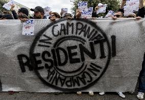 Ultras Groups Protest Travel Bans In Naples - Italy