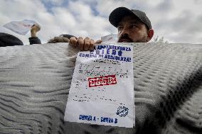 Ultras Groups Protest Travel Bans In Naples - Italy