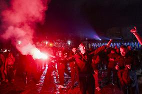 Naples Fans Celebrate Their Victory in The Italian Super Cup - Naples