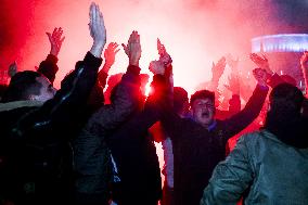 Naples Fans Celebrate Their Victory in The Italian Super Cup - Naples
