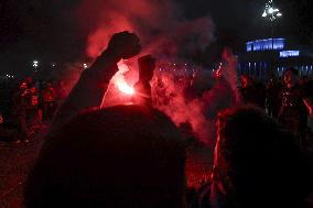 Naples Fans Celebrate Their Victory in The Italian Super Cup - Naples