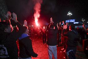 Naples Fans Celebrate Their Victory in The Italian Super Cup - Naples