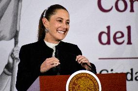 Mexican President Claudia Sheinbaum Holds Briefing Conference - Mexico