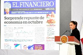 Mexican President Claudia Sheinbaum Holds Briefing Conference - Mexico