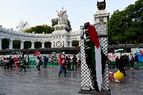 Activists Hold A Protest In Support Palestine - Mexico City