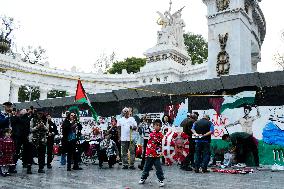 Activists Hold A Protest In Support Palestine - Mexico City