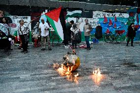 Activists Hold A Protest In Support Palestine - Mexico City