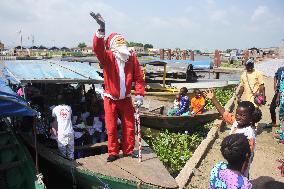 Santa Claus Meets Children in Villages - Benin