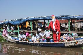 Santa Claus Meets Children in Villages - Benin