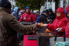 Interfaith Prayer With Food Distribution In Milano - Italy