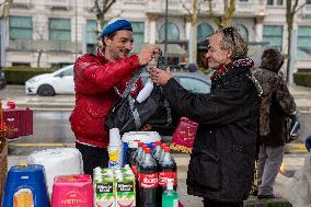 Interfaith Prayer With Food Distribution In Milano - Italy
