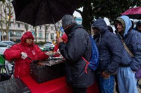 Interfaith Prayer With Food Distribution In Milano - Italy