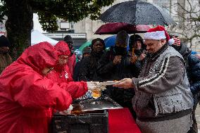 Interfaith Prayer With Food Distribution In Milano - Italy