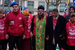 Interfaith Prayer With Food Distribution In Milano - Italy