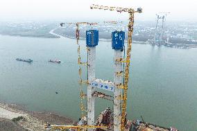 Construction Site of Road-Rail Bridge Project - China