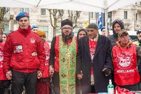 Interfaith Prayer With Food Distribution In Milano - Italy