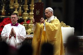 Pope Leo XIV presides over the Christmas Eve Mass