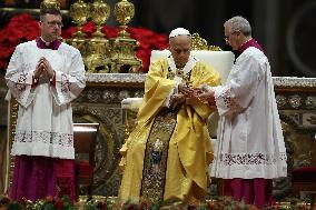 Pope Leo XIV presides over the Christmas Eve Mass