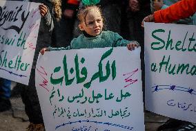 Palestinians Stage Protest over Homes at Risk of Collapse - Gaza City